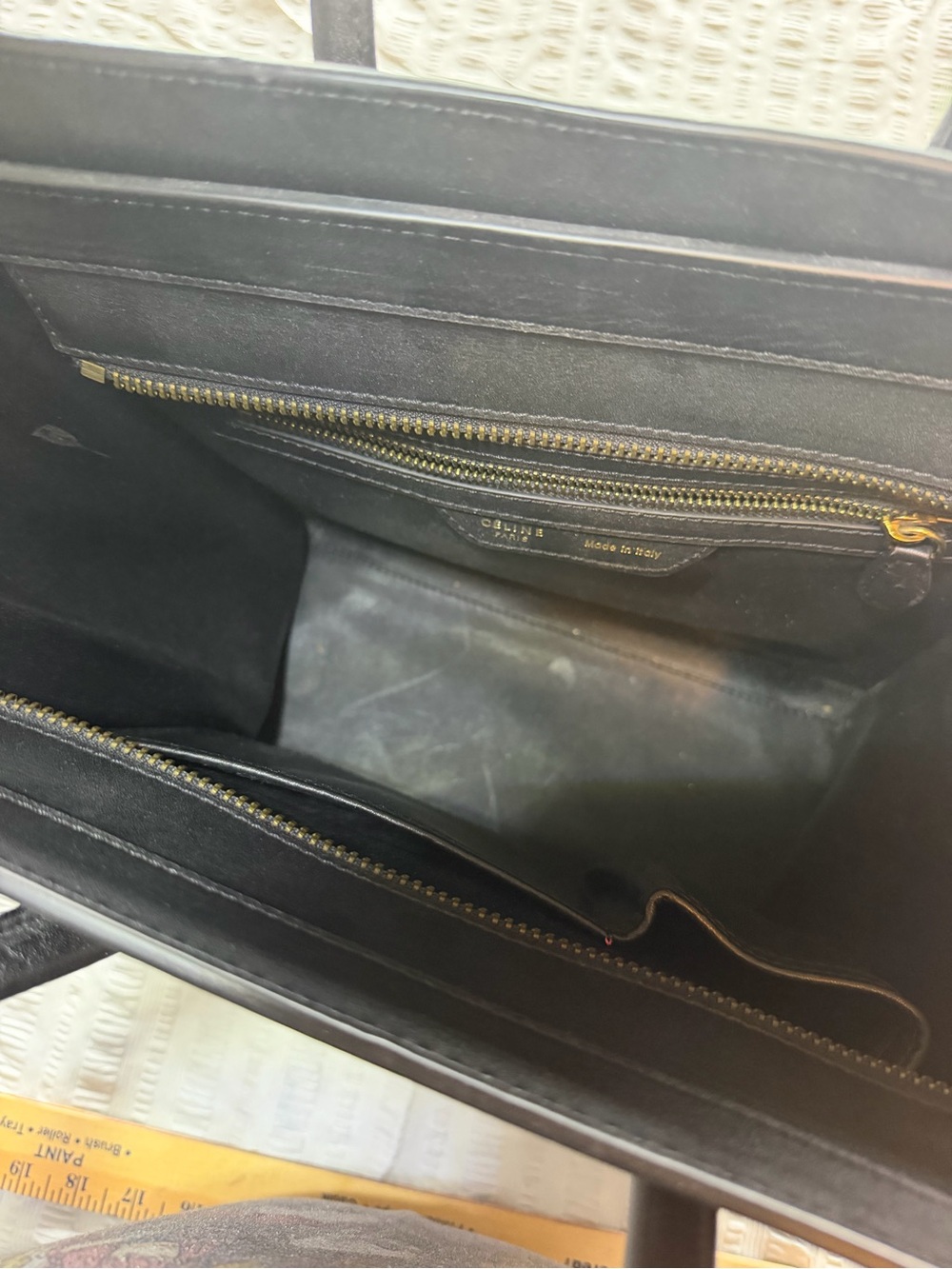 Celine Black and White Mini Luggage Tote - Picture 6 of 8